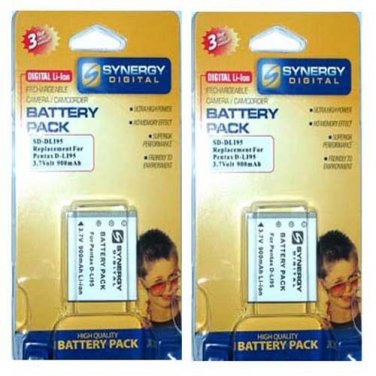 Two 2X D-LI95 D-L195 DLI95 Batteries for Pentax Optio E85 E75 M85