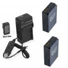 TWO 2 Batteries LPE12 + Charger for Canon EOS Rebel SL1 EOS 100D Kiss X7