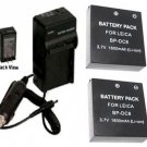 TWO 2 Batteries + Charger for Leica X2 Digital Camera