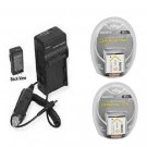 Two NP-BN1 Batteries + Charger for Sony DSC-TX100V DSC-TX100B DSC-T99V DSC-T99B