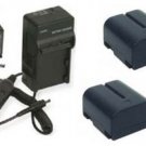 2 Batteries +Charger for JVC GR-DV800US GR-DV820US GR-DV920US GR-DVA10 GR-DV2000