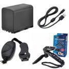 Battery + Tripod + Grip Strap + USB Cable for Canon EOS C100 Mark II, Camcorder