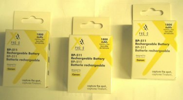 THREE 3X BP508 BP511 BP511A BP512 Batteries for CANON D60, G1, G2, G3, G5, G6