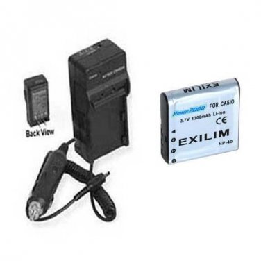Battery + Charger for Casio EX-Z57 EXZ750 EXZ850 EX-Z600 EX-Z700 EX-Z55