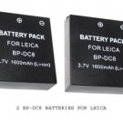TWO 2X BP-DC8 Batteries for Leica X1 X2 Digital Camera