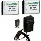 2 Batteries + Charger for Samsung EC-ST90ZZDPLHK EC-TL110ZBPBUS ECTL110ZBPBUS