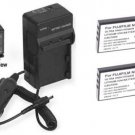 TWO CGA-S302A/1B CGA-S302E/1B Batteries + Charger for Panasonic SV-AV20 SV-AV25