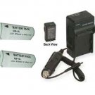 TWO NB-9L Batteries + Charger for Canon ELPH SD4500 IS IXUS 510 1000 HS 1100 IS