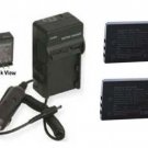 2 KLIC-5001 Batteries + Charger for Kodak DX-6490 DX-7590 P712 P850 P880 Z7590