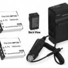 2x Batteries + Charger for Casio EX-ZR300 EX-ZR310 EX-ZR320 EX-ZR1100 EX-ZR1200