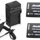 2 Batteries+Charger for Panasonic DMC-TZ8S DMC-TZ8K DMC-TZ10 DMC-TZ10S DMC-TZ10K