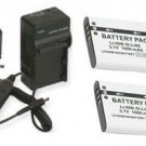 2 LI-50B Batteries + Charger for Olympus TG-805 TG-610 TG-810 SP-800UZ SP-810UZ