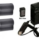 2 Batteries +Charger for Panasonic DMC-FZ30BB DMC-FZ30EEK DMC-FZ30EES DMC-FZ30EG