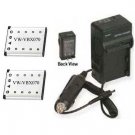 TWO 2 Battery + Charger for Panasonic HX-WA10 HX-DC15 HX-DC10 HX-DC1 HX-DC1EB-W
