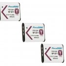 THREE 3X NP-BY1 Batteries for Sony HDR-AZ1 HDR-AZ1W HDR-AZ1VRW Action Cam Mini