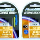 2 DB-L90A DB-L90 DB-L90AU Batteries for Sanyo VPC-SH1 VPC-SH11 DMX-SH1 DMX-SH11