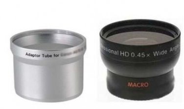 Wide Angle Lens + Tube Adapter bundle for Kodak EasyShare Z700 Digital Camera