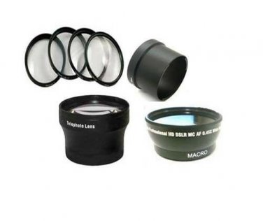 Wide Lens + Tele Lens + Macro Close Up + Tube for Sony DSC-H7 DSC-H9 DSC-H50