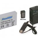 Battery + Charger Fuji Real 3D W1 3DW1 X-S1, XS1, X30, CAMERA