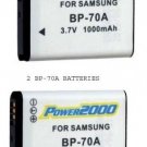 2 BP-70A EA-BP70A Batteries for Samsung MV800 ST66 ST68 ST75 ST76 ST77 ST78 ST79