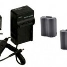 TWO 2 Batteries + Charger for Panasonic DMC-FZ18 DMC-FZ18K DMC-FZ18S DMC-FZ28