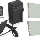 2X DLi8 Batteries + Charger for Pentax S5Z S7 SV SVi T10 T20 WP WPi W10 W20