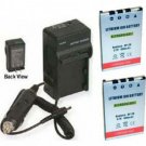 TWO 2 NP-20DBA Batteries + Charger for Casio EX-S2 EX-S20 EX-S20U EX-S3 EX-S500
