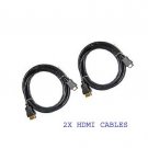 2X HDMI Cables for Sony HDR-PJ580 HDR-PJ580V HDR-PJ580VB HDR-PJ580VE HDR-PJ600VE