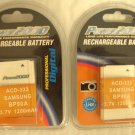 TWO 2X IA-BP90A BP90A Batteries 3.7V 1200mAh for Samsung HMX-E10 HMX-E10OP