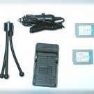 TWO Batteries + Charger for Samsung VP-MS15 VP-MS12 VP-MS15R VP-MS15BL VP-MS21