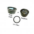 Wide Lens + Tele + UV for Samsung HMX-H205 HMX-H205RN HMX-H220 HMX-H220BN H220SN