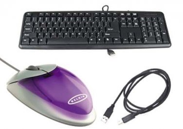 NEW 104-Key USB Computer Desktop Keyboard + 8-Directional Mouse + Printer Cable