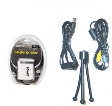Battery + USB Cable + AV + Tripod for Casio EX-S10 EX-S12 EX-Z9 EX-Z19 EX-Z80