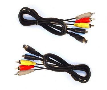 2X AV Cables for Sony DCR-HC36 DCR-HC37 DCR-HC38 DCR-HC39 DCR-HC40 DCR-HC42 HC43