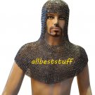 9 mm Riveted Chain Mail Coif Round Rivet with Flat Solid Ring Coif