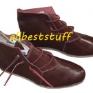 Medieval Leather Shoes Cherry Brown Medieval Leather boots