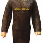 Chain Mail Shirt Round Riveted with Flat Solid Ring Shirt in Black Finish