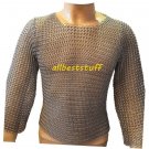 Butted Chain Mail Shirt Medium Hauberk Chainmail Oil Finish Short Length