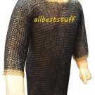 MS Chain Mail Round Riveted with Flat Washer Chainmail Shirt with Brass Rings