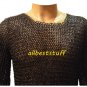 Chain Mail Round Riveted Ring with Flat Solid Ring Shirt Black Finish Medium