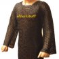 Chain Mail Round Riveted Ring with Flat Solid Ring Shirt Black Finish Medium
