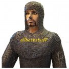 MS Flat Riveted with Flat Washer Chain Mail Shirt with Coif in 8mm LL