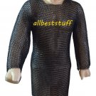 MS Chainmail Butted Shirt with Blackend Coating Short Length SCA Armor