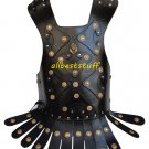 Medieval Body Muscle Breastplate Armor Leather Body Armor Black with Belt