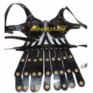 Female Body Muscle Armor Breastplate Leather Body Armor Black with Belt