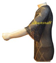 Designer Chainmail Butted Blackend Chain Mail Shirt with Brass Shirt LL