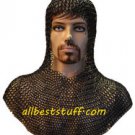 MS Chain Mail Butted Coif Standard Size 16 Gauge Blackend Chainmail Coif