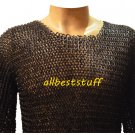 MS Chain Mail Shirt Round Riveted with Flat Solid Ring 18G 6mm SCA