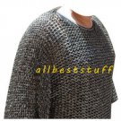 Stainless Steel Chain Mail Shirt Full Flat Riveted & Aventail Set