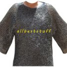 Stainless Steel Chain Mail Shirt Full Flat Riveted Large & Long Chainmail